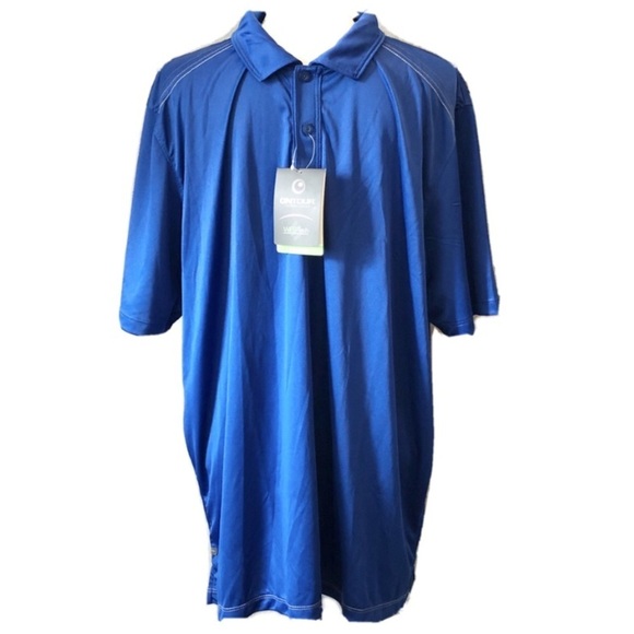 OnTour Royal Blue Button Polo Short Sleeve Men’s Golf Shirt XL - Picture 1 of 8